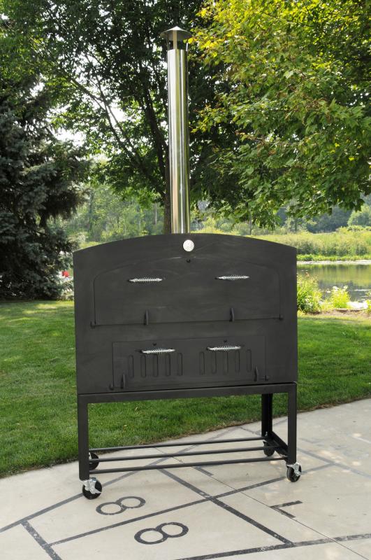 46-inch Outdoor Wood Burning Oven with Stainless Steel Oven Shelf